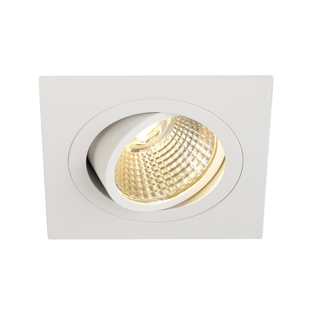 Spot incastrat, NEW TRIA 77 Ceiling lights, white single-headed LED, 2700K, square, white, 38°, 9.1W, incl. driver, clip springs,