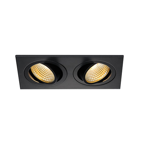 Spot incastrat, NEW TRIA 155 Ceiling lights, black double-headed LED, 2700K, rectangular, matt black, 38°, 15W, incl. driver, clip springs,