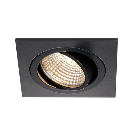 Spot incastrat, NEW TRIA 77 Ceiling lights, black single-headed LED, 3000K, square, matt black, 38°, 9.1W, incl. driver, clip springs,