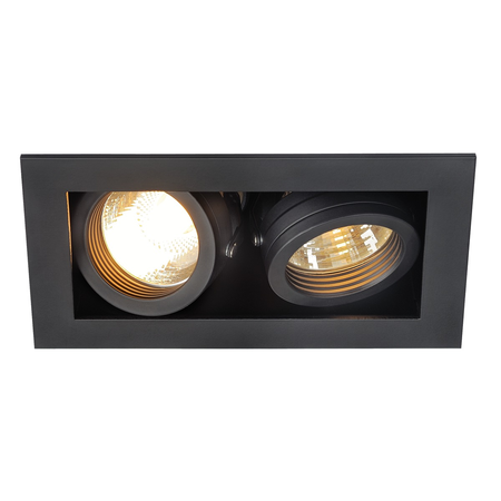 Spot incastrat, KADUX Ceiling lights GU10, black double-headed, QPAR51, rectangular, matt black, max. 100W, incl. clip springs,