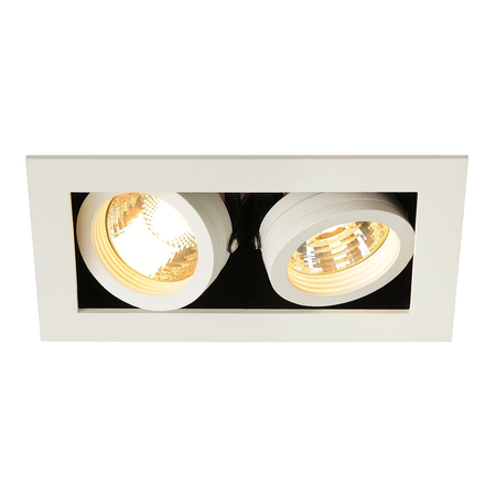 Spot incastrat, KADUX Ceiling lights GU10, white double-headed, QPAR51, rectangular, matt white, max. 100W, incl. clip springs,