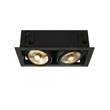 Spot incastrat, KADUX Ceiling lights GU10, black double-headed, QPAR111, rectangular, matt black, max. 150W,