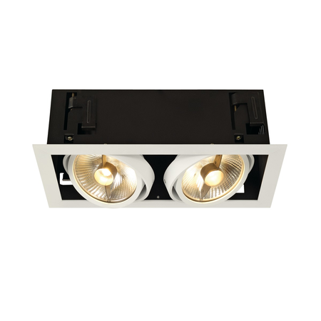 Spot incastrat, KADUX Ceiling lights GU10, white double-headed, QPAR111, rectangular, matt white, max. 150W,