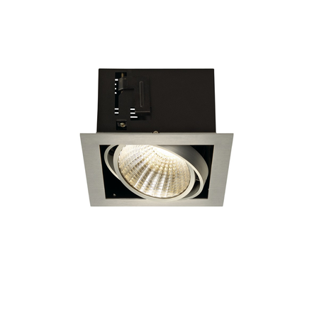 Spot incastrat, KADUX Ceiling lights, aluminium single-headed LED, 3000K xl, square, brushed aluminium, 30°, 29W, incl. driver, clip springs,