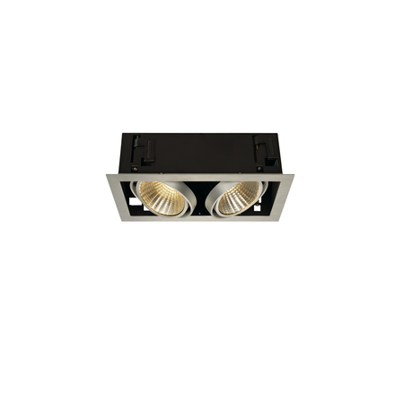 Spot incastrat, KADUX Ceiling lights, aluminium double-headed LED, 3000K xl, rectangular, brushed aluminium, 30°, 54W, incl. driver, clip springs,