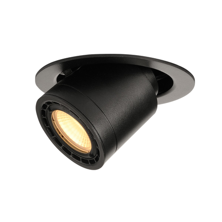 Spot incastrat, SUPROS 78 Ceiling lights, black recessed fitting, LED, 3000K, round, tiltable, black, 60° lens, 9W,