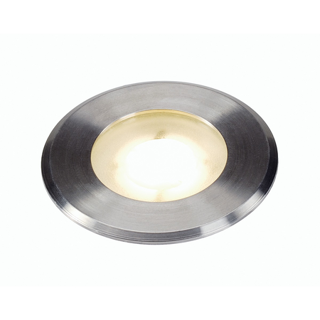 Spot incastrat, DASAR® FLAT 80 Recessed fittings, stainless steel outdoor inground fitting, LED, 3000K, IP67, round, brushed stainless steel, 4.3W,