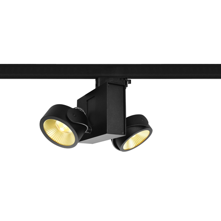 Iluminat decorativ pe sina, Melodii TEC kalu TRACK, negru negru, 60 °, 3000K, inclusiv. adaptor 3 circuite,