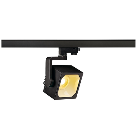 Iluminat decorativ pe sina, Melodii CUBE EURO, la fata locului negru pentru 240V track 3 faze, LED, 3000K, negru, 60 °, incl. adaptor 3 faze,