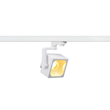 Iluminat decorativ pe sina, Melodii CUBE EURO, pata alba pentru 240V track 3 faze, LED, 3000K, alb, 60 °, incl. adaptor 3 faze,