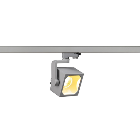 Iluminat decorativ pe sina, EURO Senile CUBE, la fata locului gri pentru 240V track 3 faze, LED, 3000K, gri-argintiu, 60 °, inclusiv. adaptor 3 faze,