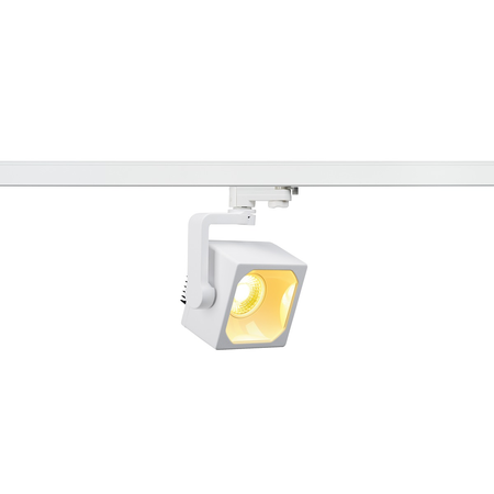 Iluminat decorativ pe sina, Melodii CUBE EURO, pata alba pentru 240V track 3 faze, LED, 3000K, alb, 90 °, incl. adaptor 3 faze,