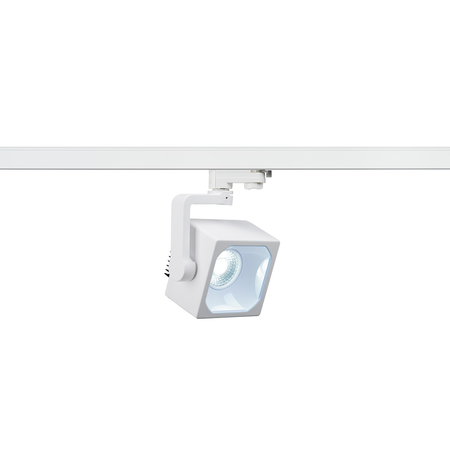 Iluminat decorativ pe sina, Melodii CUBE EURO, pata alba pentru 240V track 3 faze, LED, 4000K, alb, 60 °, incl. adaptor 3 faze,