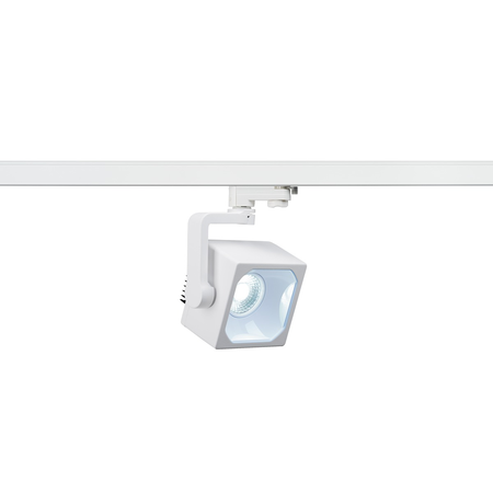 Iluminat decorativ pe sina, Melodii CUBE EURO, pata alba pentru 240V track 3 faze, LED, 4000K, alb, 90 °, incl. adaptor 3 faze,