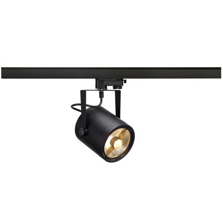 Iluminat decorativ pe sina, EURO SPOT TRACK Senile GU10, la fata locului negru pentru 240V track 3 faze, QPAR111, rotund, negru, max. 75W, inclusiv. adaptor 3 faze,