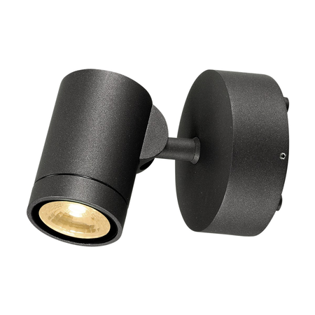 Corp iluminat de perete, aplica, lumini helia perete, antracit perete de lumina in aer liber, cu un singur cap, led-uri, 3000k, ip55, antracit, inclinabila, 8w,