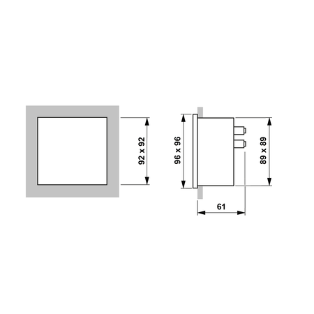 Ampermetru 96*96mm, 50A, conexiune directa, AC