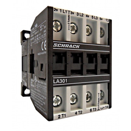 Contactor 3pole, 4kW, AC3, 10A, 230VAC + 1NO built in