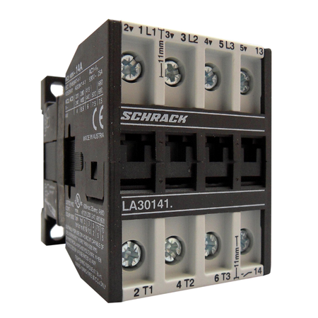 Contactor 3pole, 5,5kW, AC3, 14A, 24VAC + 1NO built in