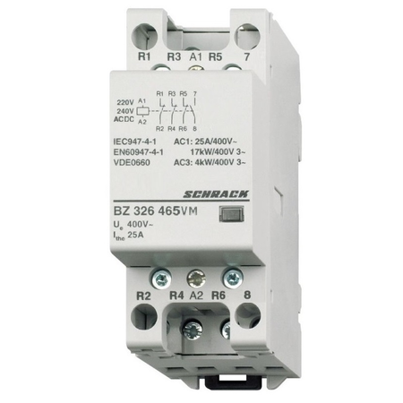 Schrack Contactor modular (2uh) 25a 1nd+3ni, 230vca&cc