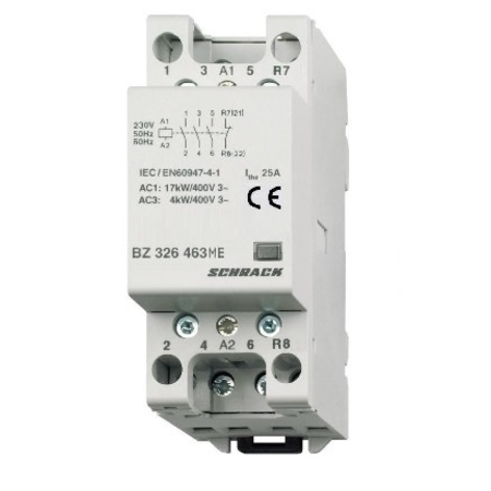 Contactor modular (2uh) 25a, 3nd+1ni, 230vca, seria amparo