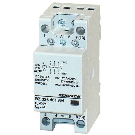 Contactor modular (2uh) 25a, 4nd, 230vca&cc