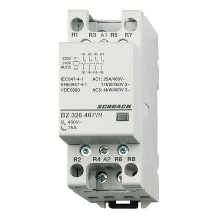 Contactor modular (2UH) 25A, 4NI, 230Vca&cc