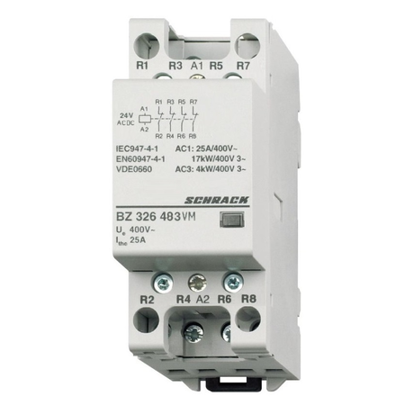 Contactor modular (2UH) 25A, 4NI, 24Vca&cc