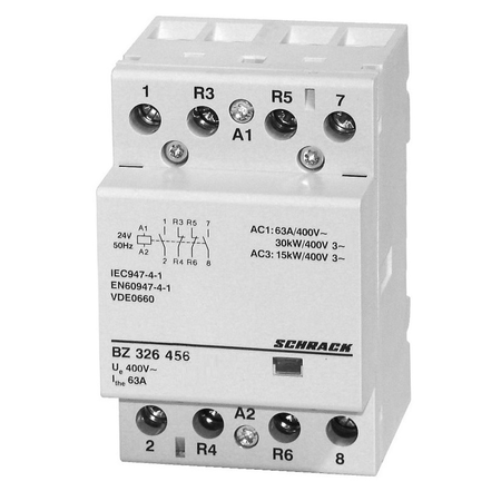 Modular contactor 63A 2NO/2NC 24VAC width 3 modules