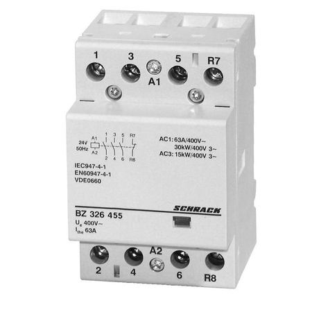 Modular contactor 63A 3NO/1NC 24VAC width 3 modules