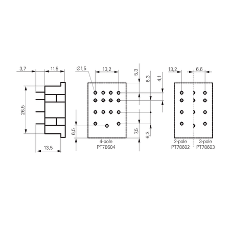 Soclu releu implantabil PT2 14p 6A