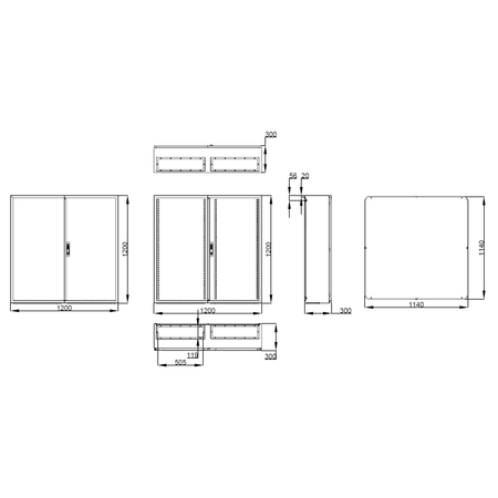 Cofret metal doua usi IP54 1200x1200x300 mm