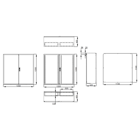 Cofret metal doua usi ip54 1200x1200x400 mm