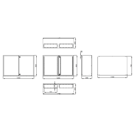 Cofret metal doua usi ip54 800x1200x400 mm