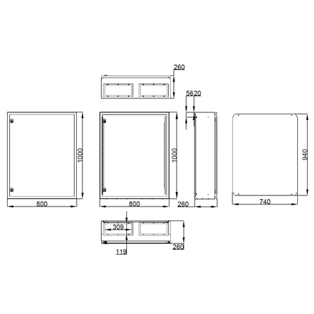 Cofret metal o usa ip66 1000x800x260 mm