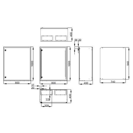 Cofret metal o usa ip65 1000x800x400 mm