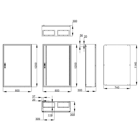 Cofret metal o usa ip65 1200x800x300 mm