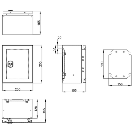 Cofret metal o usa ip65 250x200x155 mm