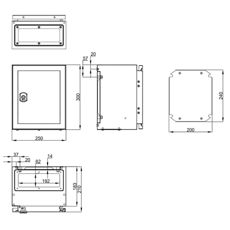 Cofret metal o usa ip65 300x250x210 mm