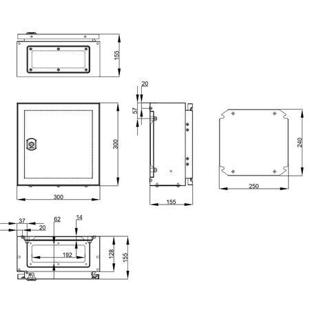 Cofret metal o usa IP65 300x300x155 mm