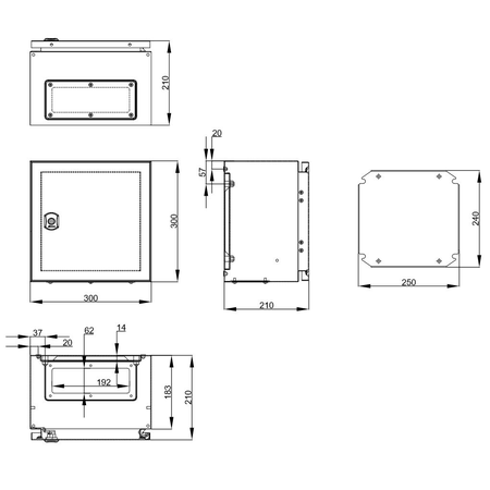 Schrack Cofret metal o usa ip65 300x300x210 mm