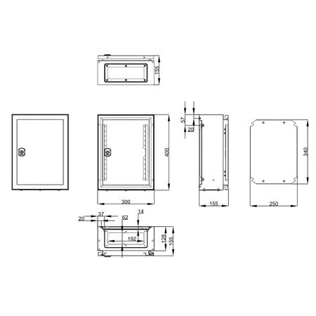 Cofret metal o usa ip65 400x300x155 mm