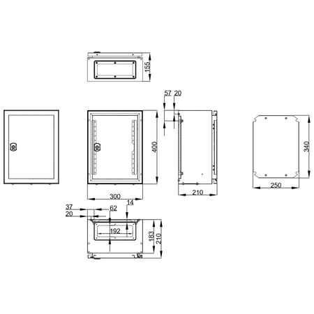 Cofret metal o usa ip65 400x300x210 mm