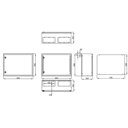 Cofret metal o usa IP65 600x800x300 mm