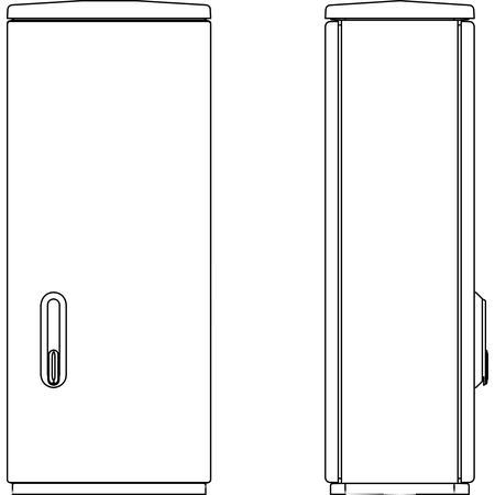 Dulap pl. neted mar.00H RAL7032, 94°,IP44, 440x1080x320mm