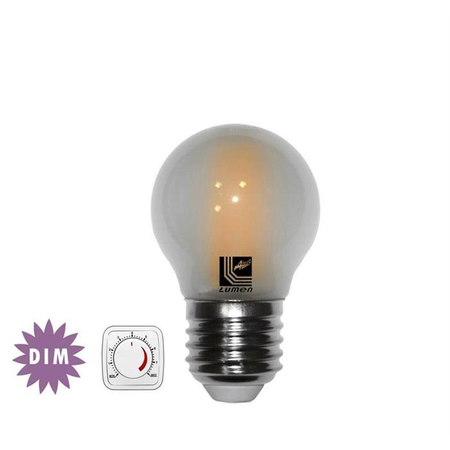 Bec sferic mat cu LED COG E27 dimabil 4W (≈48w) lumina calda 480lm L 74mm