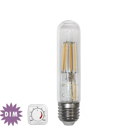 Bec decorativ tub transparent cu led cog dimabil 6w (≈78w) lumina calda 780lm l 185mm