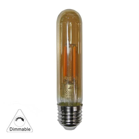 Bec decorativ tub auriu cu led cog dimabil 6w (≈60w) lumina calda 600lm l 125mm