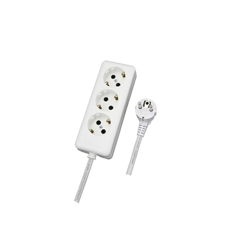 Prelungitor cu cablu cod 33111 cu 3 schuko cablu 3x1mm² lungime cablu 1.5m