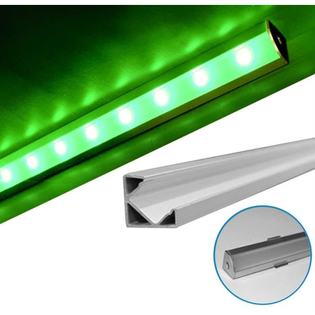 Profil Aluminiu 90° PT pentru banda LED profil din aluminiu aparent la 90° - L:2m W:18x18mm